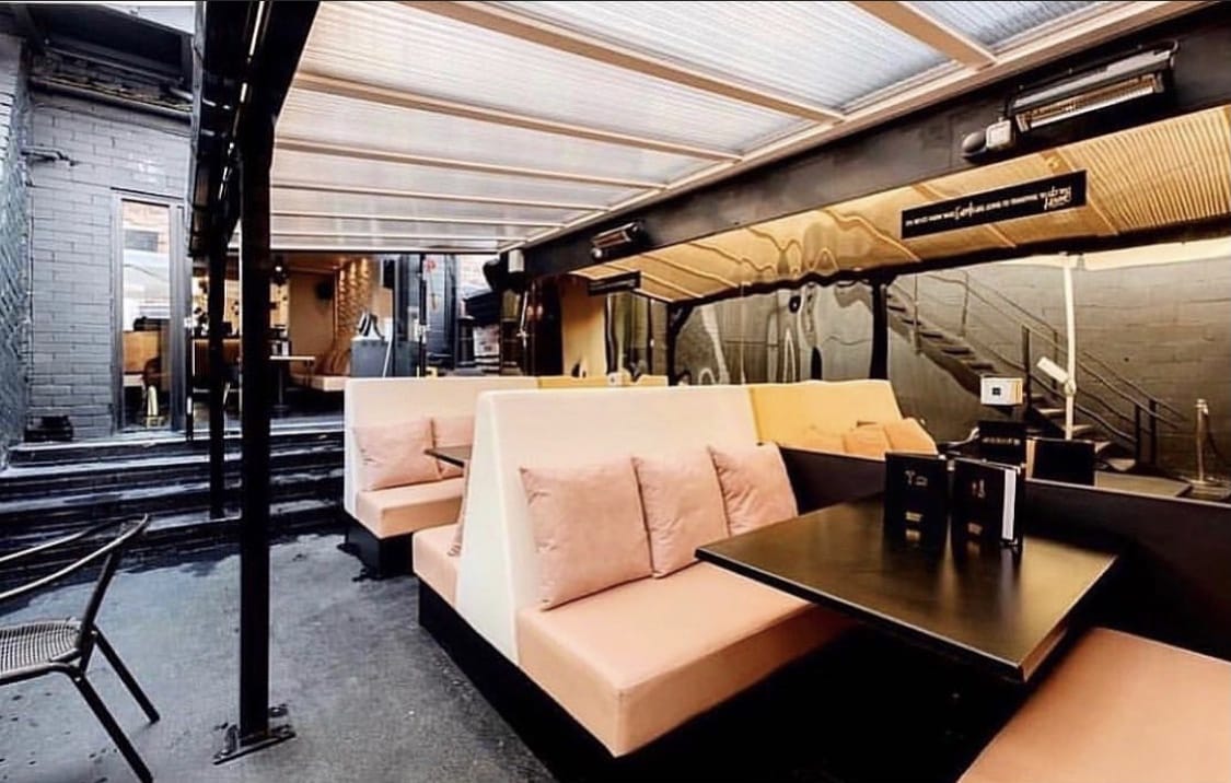 Ground floor bar and outdoor area. Upstairs VIP and Roof Terrace 2