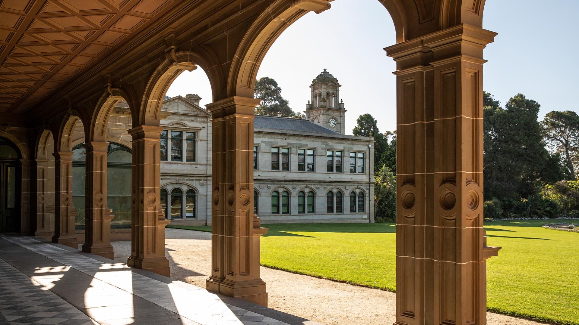 Lower Level Historic Mansion Outdoor Area