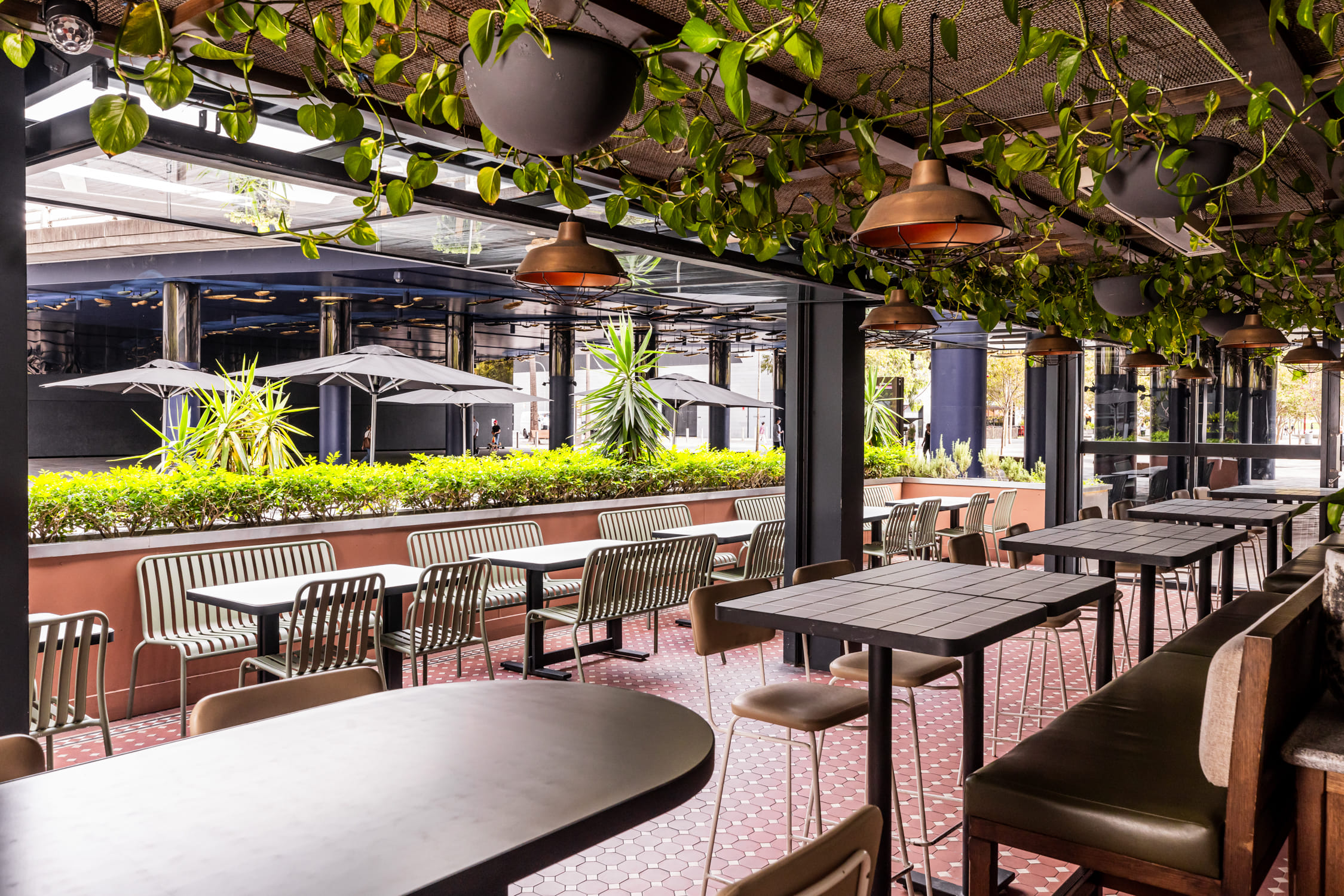 Pumphouse Lower Terrace (Left of Entry)