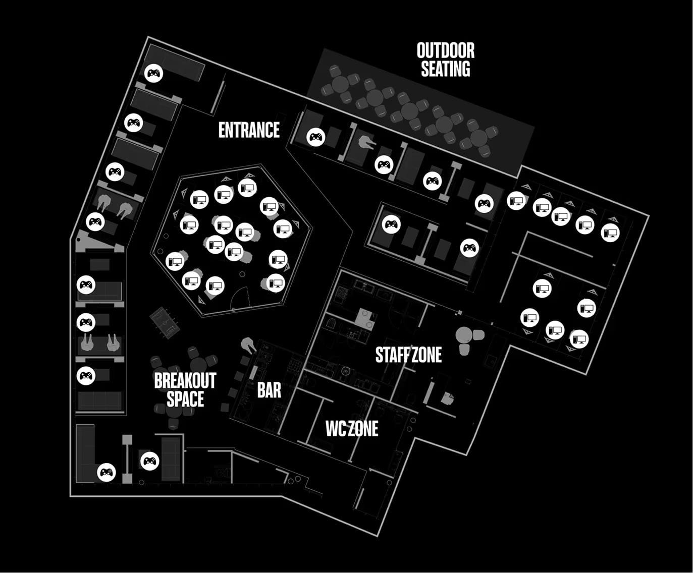 XP Tavern: Full venue with semi private lounges and Premium Golden Bar 3