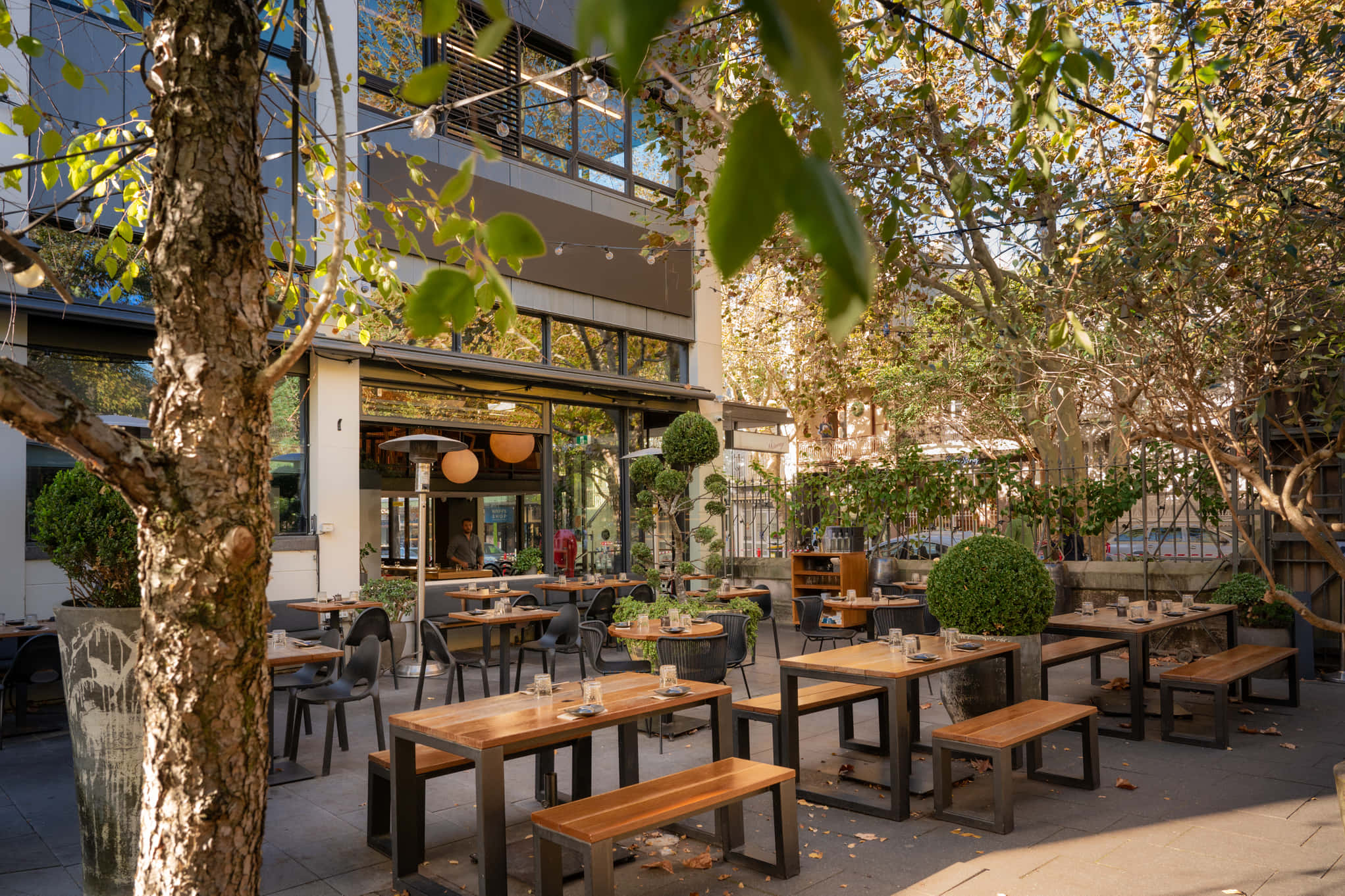 Outdoor courtyard dining area 0